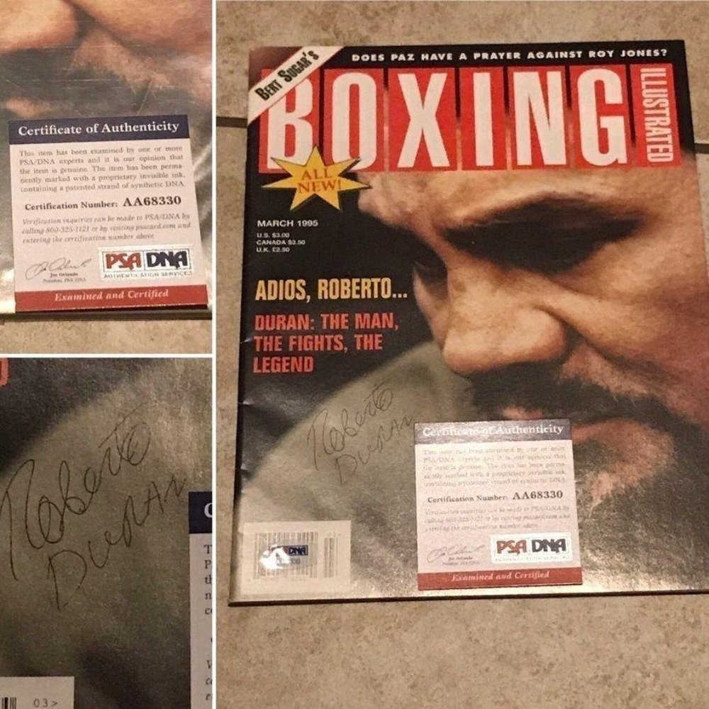 Roberto Duran Signed Boxing Magazine PSA/DNA COA